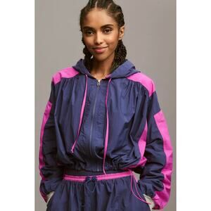 NWT Anthropologie Daily Practice Pink Combo Nylon Cropped Jacket